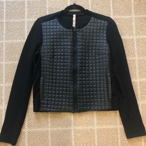 Bailey 44 Knit Jacket with Faux Leather Size M